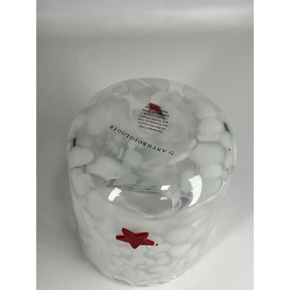Anthropologie Icon Confetti Star White Juice Glass